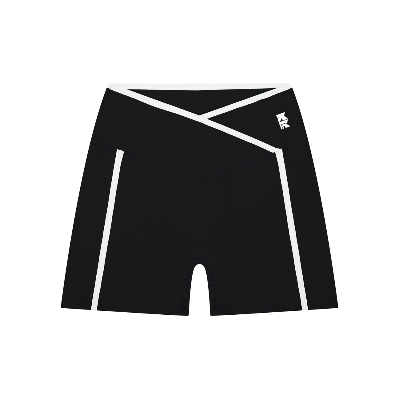 Ladies Color Block High Rise Yoga Shorts